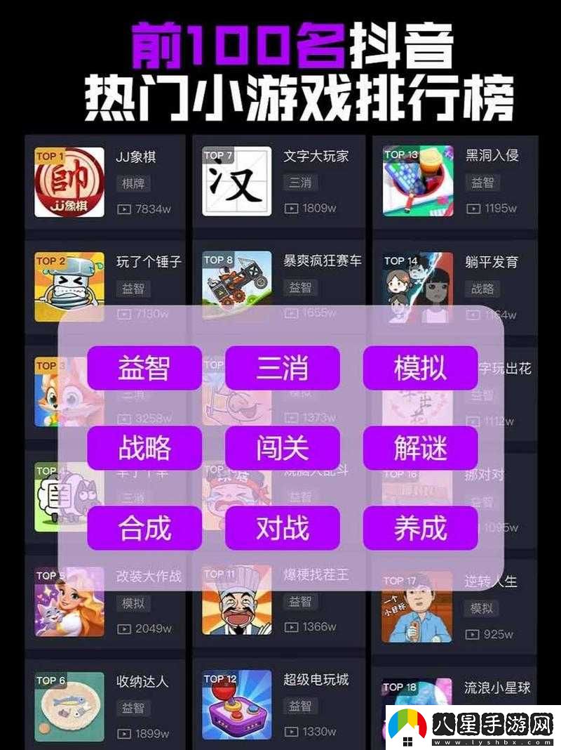 抖音熱門(mén)游戲有哪些？