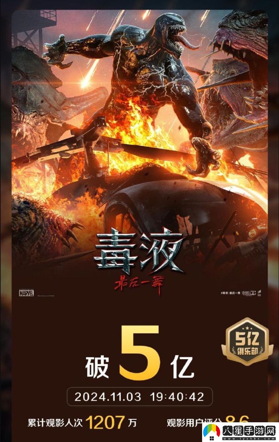 毒液3國內票房破5億 力壓死侍與金剛狼
