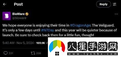 N7日臨近但無(wú)質(zhì)量效應5的重大更新發(fā)布