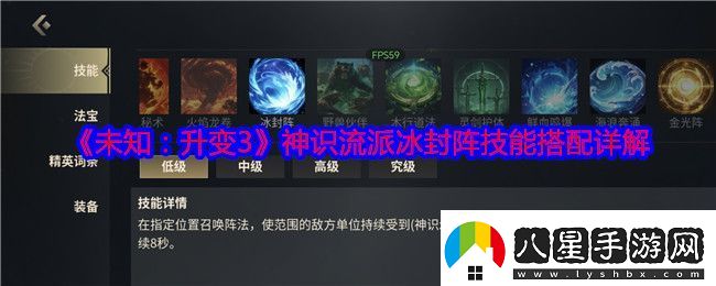 未知升變3神識流派冰封陣技能怎么搭配