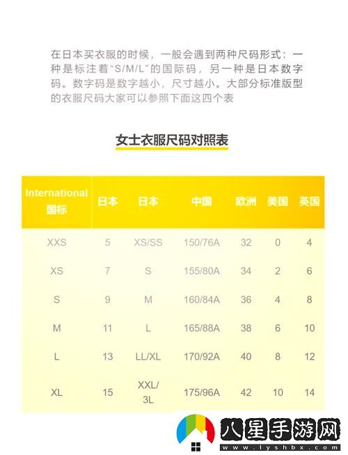 如何正確選擇歐美尺碼、日本尺碼與專(zhuān)線(xiàn)美國的服裝尺寸